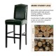 Glitzhome 45"H Hunter Green PU Leather Upholstered Bar Chair with Studded Decor, Set of 2