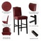 Glitzhome 45"H Burgundy PU Leather Upholstered Bar Chair with Studded Decor, Set of 2