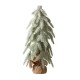 Glitzhome 18"H Lighted Frosted Artificial Table Tree