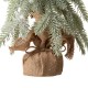 Glitzhome 18"H Lighted Frosted Artificial Table Tree