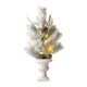 Glitzhome 24"H Lighted Flocked Pinecone and Berries Table Tree