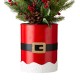 Glitzhome 22"H Lighted Santa Belt Potted Artificial Table Tree