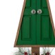 Glitzhome Wooden Christmas Table Tree Décor with Floral Decorations, Set of 2