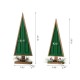 Glitzhome Wooden Christmas Table Tree Décor with Floral Decorations, Set of 2