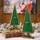 Glitzhome Wooden Christmas Table Tree Décor with Floral Decorations, Set of 2