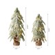 Glitzhome Lighted Frosted Artificial Table Tree, Set of 2