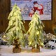 Glitzhome Lighted Frosted Artificial Table Tree, Set of 2