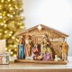 Glitzhome 12.5"L Lighted Resin Nativity Set