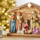 Glitzhome 12.5"L Lighted Resin Nativity Set