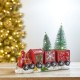 Glitzhome 12"L Resin Train Table Décor with Lighted Decorated Trees