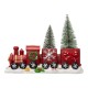 Glitzhome 12"L Resin Train Table Décor with Lighted Decorated Trees