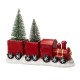 Glitzhome 12"L Resin Train Table Décor with Lighted Decorated Trees