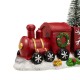 Glitzhome 12"L Resin Train Table Décor with Lighted Decorated Trees