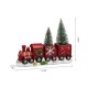 Glitzhome 12"L Resin Train Table Décor with Lighted Decorated Trees