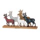 Glitzhome 18"L Galvanized Metal/Wooden Reindeer Table Decor