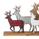 Glitzhome 18"L Galvanized Metal/Wooden Reindeer Table Decor