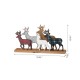 Glitzhome 18"L Galvanized Metal/Wooden Reindeer Table Decor