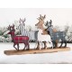 Glitzhome 18"L Galvanized Metal/Wooden Reindeer Table Decor