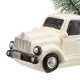Glitzhome 11"L White Pickup Truck Table Decor with Lighted Decorated trees
