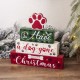 Glitzhome 12"H Lighted Wooden Pet Dog Paw Block Word Sign Decor