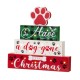 Glitzhome 12"H Lighted Wooden Pet Dog Paw Block Word Sign Decor