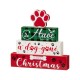 Glitzhome 12"H Lighted Wooden Pet Dog Paw Block Word Sign Decor