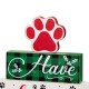 Glitzhome 12"H Lighted Wooden Pet Dog Paw Block Word Sign Decor