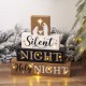 Glitzhome 12"H Lighted Wooden Nativity Block Word Sign Decor