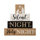 Glitzhome 12"H Lighted Wooden Nativity Block Word Sign Decor