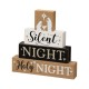 Glitzhome 12"H Lighted Wooden Nativity Block Word Sign Decor