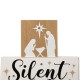 Glitzhome 12"H Lighted Wooden Nativity Block Word Sign Decor