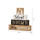 Glitzhome 12"H Lighted Wooden Nativity Block Word Sign Decor