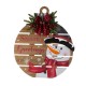 Glitzhome 30"H Lighted Round Wooden Snowman Porch Décor