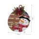 Glitzhome 30"H Lighted Round Wooden Snowman Porch Décor