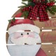 Glitzhome 30"H Lighted Round Wooden Santa Porch Décor