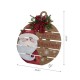 Glitzhome 30"H Lighted Round Wooden Santa Porch Décor