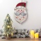 Glitzhome 19"H Christmas Lighted 3D Wooden Metal Santa Wall Hanging Decor