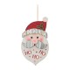 Glitzhome 19"H Christmas Lighted 3D Wooden Metal Santa Wall Hanging Decor
