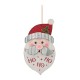 Glitzhome 19"H Christmas Lighted 3D Wooden Metal Santa Wall Hanging Decor