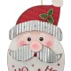 Glitzhome 19"H Christmas Lighted 3D Wooden Metal Santa Wall Hanging Decor