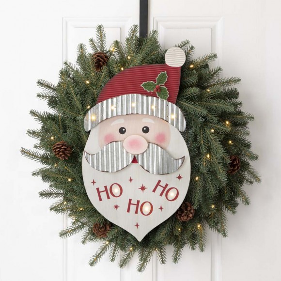 [OFFICIAL] Glitzhome 19"H Christmas Lighted 3D Wooden Metal Santa Wall