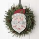 Glitzhome 19"H Christmas Lighted 3D Wooden Metal Santa Wall Hanging Decor