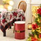 Glitzhome Christmas Santa Belt Metal Storage Accent Stool or Space Saver with Wood Lid, Set of 2