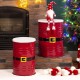 Glitzhome Christmas Santa Belt Metal Storage Accent Stool or Space Saver with Wood Lid, Set of 2