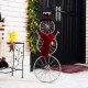 Glitzhome 34"H Lighted Metal Bike Wheel Snowman Porch Décor with Red Knitted Scarf