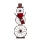 Glitzhome 34"H Lighted Metal Bike Wheel Snowman Porch Décor with Red Knitted Scarf
