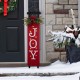 Glitzhome 40"H Lighted Wooden Sleigh "JOY" Porch Sign Board