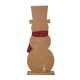 Glitzhome 36"H Lighted Wooden Christmas Snowman Porch Décor with Plaid Scarf