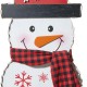 Glitzhome 36"H Lighted Wooden Christmas Snowman Porch Décor with Plaid Scarf