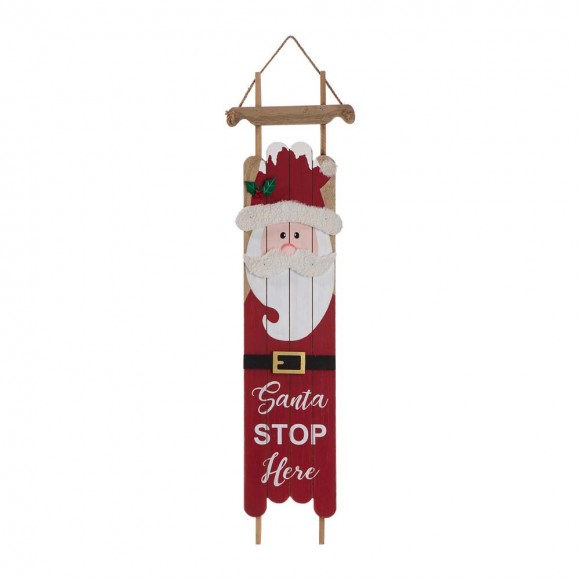 Glitzhome 42"H Wooden Sleigh Santa Porch Sign Board